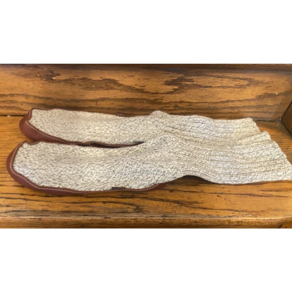ACORN ORIGINAL Men’s Slipper Sock Ragg Wool Leather 10.5-11.5 Beige